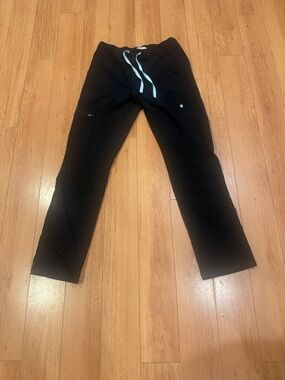 Figs Black Joggers with White Drawstring